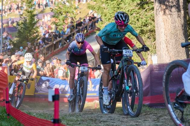 2025 WHOOP UCI Mountain Bike World Series XCC World Cup Women Elite, Lenzerheide, Switzerland Lenzerheide, Switzerland September 19, 2025 Ramona Forchini during the womens elite cross country short track at the 2025 WHOOP UCI Mountain Bike World Series in Lenzerheide