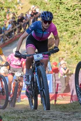 2025 WHOOP UCI Mountain Bike World Series XCC World Cup Women Elite, Lenzerheide, Switzerland Lenzerheide, Switzerland September 19, 2025 Nicole Koller Ghost Factory Racing during the womens elite cross country short track at the 2025 WHOOP UCI Mountain Bike World Series in Lenzerheide