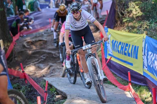 2025 WHOOP UCI Mountain Bike World Series XCC World Cup Women Elite, Lenzerheide, Schweiz Lenzerheide, Schweiz. 19. September 2025. Alessandra Keller (Thömus Maxon) während des Cross Country Short Track der Damen Elite an den WHOOP UCI Mountain Bike World Series 2025 in Lenzerheide.