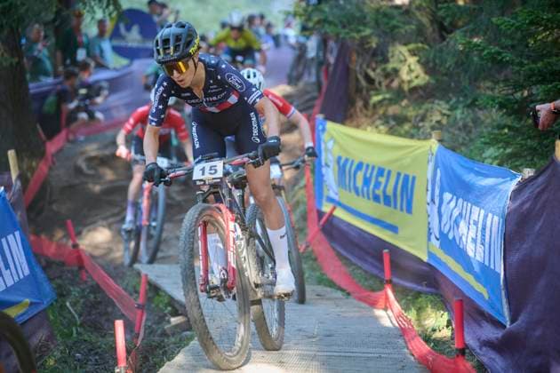 2025 WHOOP UCI Mountain Bike World Series XCC World Cup Women Elite, Lenzerheide, Switzerland Lenzerheide, Switzerland September 19, 2025 Savilia Blunk during the womens elite cross country short track at the 2025 WHOOP UCI Mountain Bike World Series in Lenzerheide
