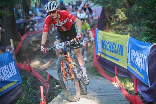 2025 WHOOP UCI Mountain Bike World Series XCC World Cup Women Elite, Lenzerheide, Switzerland Lenzerheide, Switzerland September 19, 2025 Sofie Heby Pedersen during the womens elite cross country short track at the 2025 WHOOP UCI Mountain Bike World Series in Lenzerheide