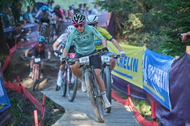 2025 WHOOP UCI Mountain Bike World Series XCC World Cup Women Elite, Lenzerheide, Switzerland Lenzerheide, Switzerland September 19, 2025 Ramona Forchini during the womens elite cross country short track at the 2025 WHOOP UCI Mountain Bike World Series in Lenzerheide