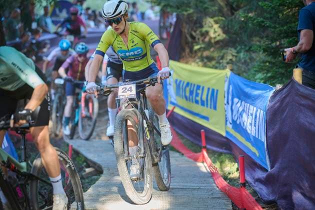 2025 WHOOP UCI Mountain Bike World Series XCC World Cup Women Elite, Lenzerheide, Switzerland Lenzerheide, Switzerland September 19, 2025 Kelsey Urban during the Women Elite Cross Country Short Track at the WHOOP UCI Mountain Bike World Series 2025 in Lenzerheide