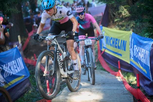 2025 WHOOP UCI Mountain Bike World Series XCC World Cup Women Elite, Lenzerheide, Switzerland Lenzerheide, Switzerland September 19, 2025 Ginia Caluori during the womens elite cross country short track at the 2025 WHOOP UCI Mountain Bike World Series in Lenzerheide