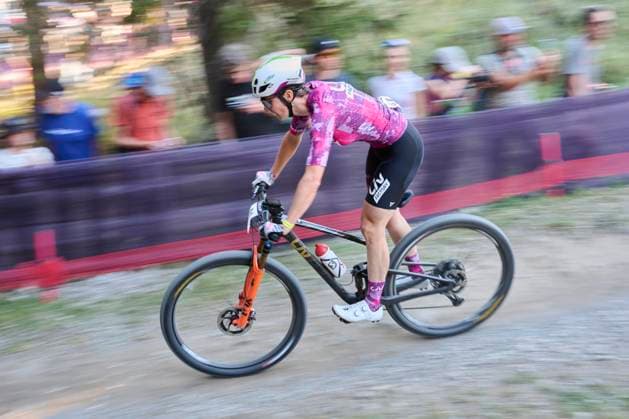 2025 WHOOP UCI Mountain Bike World Series XCC World Cup Women Elite, Lenzerheide, Switzerland Lenzerheide, Switzerland September 19, 2025 Linda Indergand during the womens elite cross country short track at the WHOOP UCI Mountain Bike World Series 2025 in Lenzerheide