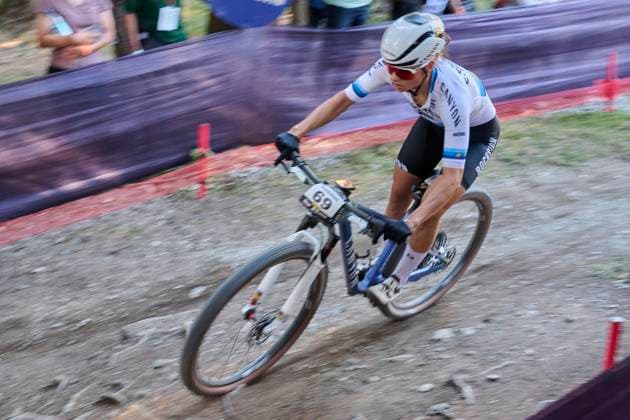 2025 WHOOP UCI Mountain Bike World Series XCC World Cup Women Elite, Lenzerheide, Switzerland Lenzerheide, Switzerland September 19, 2025 Jenny Rissveds Canyon Cllctv Xco during the Women Elite Cross Country Short Track at the 2025 WHOOP UCI Mountain Bike World Series in Lenzerheide