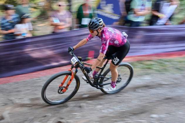 2025 WHOOP UCI Mountain Bike World Series XCC World Cup Women Elite, Lenzerheide, Switzerland Lenzerheide, Switzerland September 19, 2025 Ronja Blöchlinger during the womens elite cross country short track at the WHOOP UCI Mountain Bike World Series 2025 in Lenzerheide