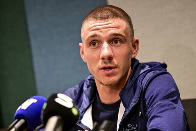 Belgian Remco Evenepoel pictured during a press conference, PK, Pressekonferenz before the cycling road World Championship, WM, Weltmeisterschaft in Kigali, Rwanda, Friday 19 September 2025. The road world championships are taking place from 21 to 28 September. DIRKxWAEM  x134731209x