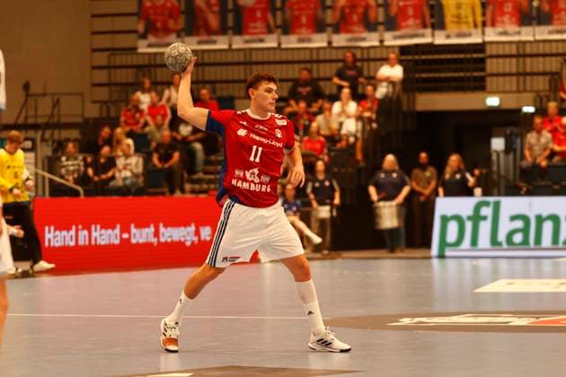 Handball 1 Handball Bundesliga, DAIKIN HBL 2025 2026 Handball Sport Verein Hamburg HSVH vs TBV Lemgo Lippe Nicolaj Jorgensen Joergensen Hamburg Sporthalle Hamburg Hamburg This image is intended for editorial use Advertising use requires additional approval