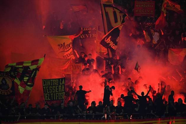 US Lecce fans and supporters during the Serie A Enilive soccer matchday 4 between US Lecce and Cacliari Calcio at the Via del Mare Stadium in Lecce, Italy, Friday, September 19, 2025. (Credit Image: Giovanni Evangelista LaPresse)  Copyright: xGiovannixEvangelista LaPressex