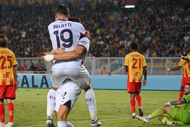Andrea Belotti (Cagliari Calcio) celebrates after the goal during US Lecce vs Cagliari Calcio, Italian soccer Serie A match in Lecce, Italy, September 19 2025  Copyright: xPasqualexGolia IPAxSportx xipa-agency.netx xx IPA_65261279 IPA_Agency_IPA65261279