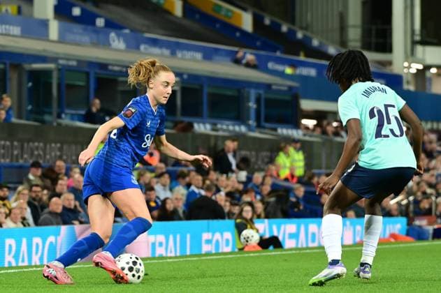 Everton vs London City Lionesses in the Barclays WSL at Goodison Park in Liverpool Featuring: Karen Holmgard, Rofiat Imuran Where: Liverpool, United Kingdom When: 19 Sep 2025 Credit: Graham Finney Cover Images EDITORIAL USE ONLY. NOT FOR USE BY NEWSPAPERS BASED IN THE UK. Copyright: xx coverimg55106691