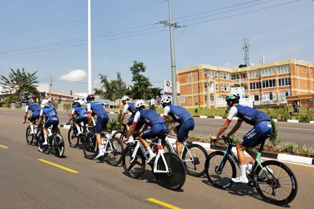 2025 UCI Road World Championships Picture by Alex Whitehead SWpix.com - 20 09 2025 - Cycling - 2025 UCI Road World Championships - BK Arena, Kigali, Rwanda - ITT Training - France Cycling Team Copyright: x xSWpix.comx(t axPhotographyxHubxLtd)xAlexxWhitehead SWpix.comx SWP-3030-4807