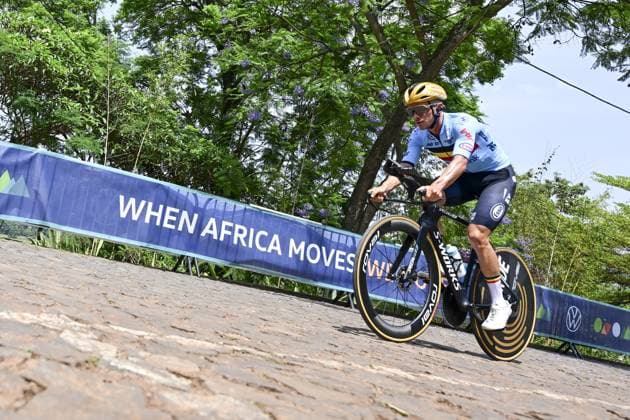 Belgian Remco Evenepoel pictured during a training session ahead of the cycling road World Championship, WM, Weltmeisterschaft in Kigali, Rwanda, Saturday 20 September 2025. The road world championships are taking place from 21 to 28 September. DIRKxWAEM  x134783265x