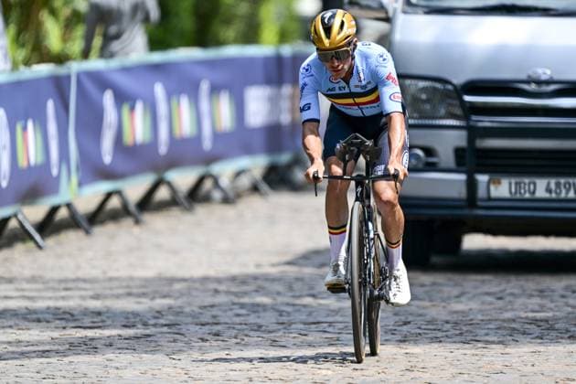 Belgian Remco Evenepoel pictured during a training session ahead of the cycling road World Championship, WM, Weltmeisterschaft in Kigali, Rwanda, Saturday 20 September 2025. The road world championships are taking place from 21 to 28 September. DIRKxWAEM  x134783347x