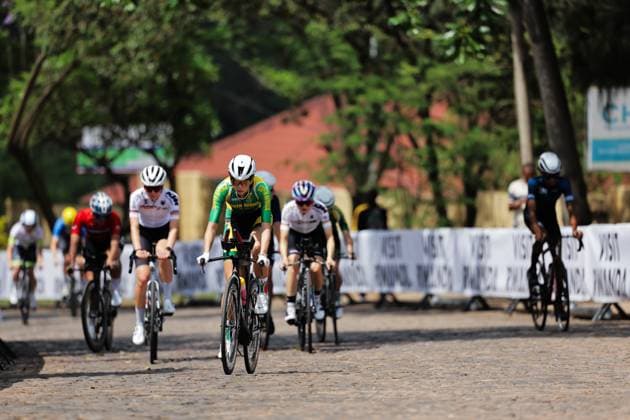 2025 UCI Road World Championships Picture by Faustin Nkurunziza SWpix.com - 20 09 2025 - Cycling - 2025 UCI Road World Championships - BK Arena, Kigali, Rwanda - ITT Training - South Africa Copyright: x xSWpix.comx(t axPhotographyxHubxLtd)xFaustinxNkurunziza SWpix.comx SWP-3030-4821