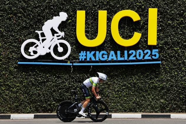 2025 UCI Road World Championships Picture by Alex Whitehead SWpix.com - 20 09 2025 - Cycling - 2025 UCI Road World Championships - BK Arena, Kigali, Rwanda - ITT Training - Zac Marriage (Australia) Copyright: x xSWpix.comx(t axPhotographyxHubxLtd)xAlexxWhitehead SWpix.comx SWP-3030-4830