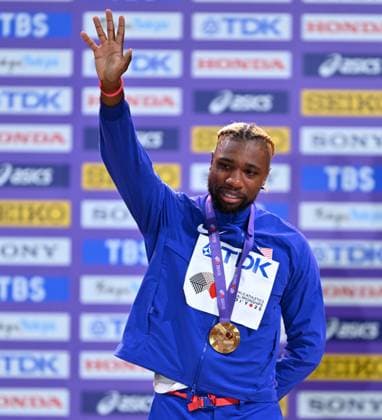 World Athletics Championships Tokyo 2025, Day 8 TOKYO, JAPAN - SEPTEMBER 20: Gold medalist Noah Lyles of Team United States attends the Men s 200 Metres medal ceremony on day eight of the World Athletics Championships Tokyo 2025 at National Stadium in Tokyo, Japan on September 20, 2025. Mustafa Yalcin Anadolu Tokyo Japan. Editorial use only. Please get in touch for any other usage.  Copyright: x2025xAnadoluxMustafaxYalcinx