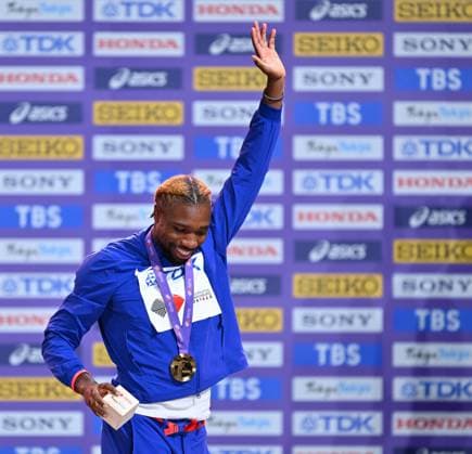 World Athletics Championships Tokyo 2025, Day 8 TOKYO, JAPAN - SEPTEMBER 20: Gold medalist Noah Lyles of Team United States attends the Men s 200 Metres medal ceremony on day eight of the World Athletics Championships Tokyo 2025 at National Stadium in Tokyo, Japan on September 20, 2025. Mustafa Yalcin Anadolu Tokyo Japan. Editorial use only. Please get in touch for any other usage.  Copyright: x2025xAnadoluxMustafaxYalcinx