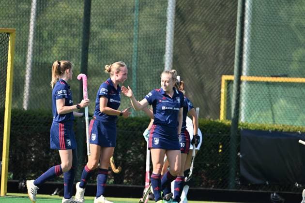 Field hockey, Women, 1 Bundesliga, BHC Düsseldorfer HC 20 09 2025, goal sara strauss, dhc Bremen Bremen Germany Z09_0358