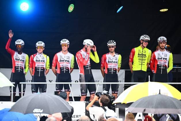 Super 8 Classic 2025 Cycling Race HAACHT, BELGIUM - SEPTEMBER 20 : riders from Intermarche - Wanty during the 27th edition of Super 8 Classic an UCI ProSeries 1.Pro one day cycling road race for Men Elite of 198.9 km with start in Brakel and finish in Haacht on September 20, 2025 in Haacht, Belgium, 20 09 2025 ( Motordriver Rodrique Verfaillie - Haacht Belgium  Copyright: xGvgx