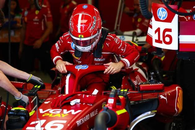 F1 - AZERBAIJAN GRAND PRIX 2025 LECLERC Charles (mco), Scuderia Ferrari SF-25, portrait during the 2025 Formula 1 Qatar Airways Azerbaijan Grand Prix, 17th round of the 2025 FIA Formula One World Championship, WM, Weltmeisterschaft from September 19 to 21, 2025 on the Baku City Circuit, in Baku, Azerbaijan - BakuAzerbaijan  Copyright: xEricxAlonsox