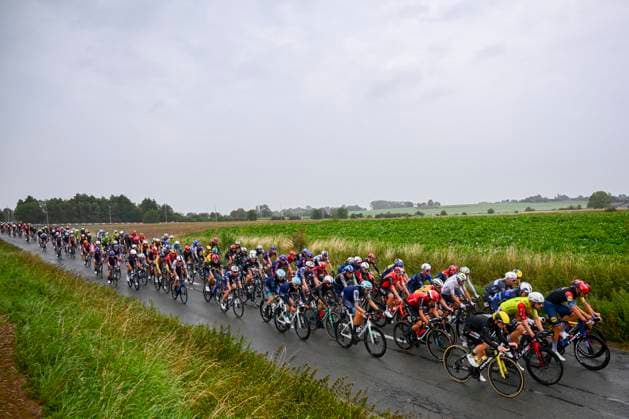 Super 8 Classic 2025 Cycling Race HAACHT, BELGIUM - SEPTEMBER 20 : Peloton during the 27th edition of Super 8 Classic an UCI ProSeries 1.Pro one day cycling road race for Men Elite of 198.9 km with start in Brakel and finish in Haacht on September 20, 2025 in Haacht, Belgium, 20 09 2025 ( Motordriver Rodrique Verfaillie - Haacht Belgium  Copyright: xGvgx