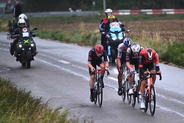 Super 8 Classic 2025 Cycling Race HAACHT, BELGIUM - SEPTEMBER 20 : head of the race during the 27th edition of Super 8 Classic an UCI ProSeries 1.Pro one day cycling road race for Men Elite of 198.9 km with start in Brakel and finish in Haacht on September 20, 2025 in Haacht, Belgium, 20 09 2025 ( Motordriver Rodrique Verfaillie - Haacht Belgium  Copyright: xGvgx