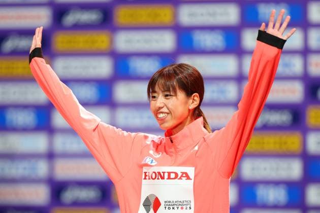 Nanako Fujii (JPN), SEPTEMBER 20, 2025 - Athletics : World Athletics Championships Tokyo 2025 Women s 20km Race Walk Medal Ceremony at National Stadium in Tokyo, Japan.  aflo_304124401