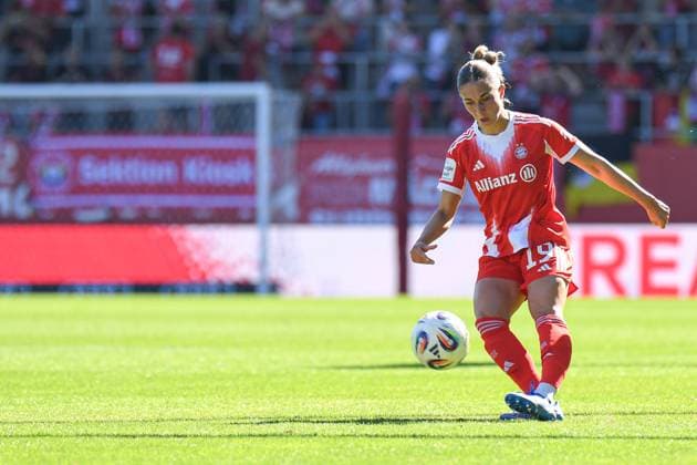 Katharina Naschenweng 19 FC Bayern on her comeback after a long injury at the Google Pixel Womens Bundesliga match FC Bayern Munich FC Carl Zeiss Jena on 20 09 2025 Munich FC Bayern Campus Bayern Germany
