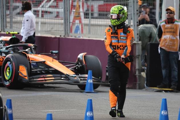 F1 Grand Prix Of Azerbaijan 2025 Qualifying Lando Norris of McLaren after the qualifying ahead of the Formula 1 Grand Prix of Azerbaijan at Baku City Circuit in Baku, Azerbaijan on September 20, 2025. Baku Azerbaijan  Copyright: xJakubxPorzyckix originalFilename:porzycki-f1grandp250920_npmTG.jpg