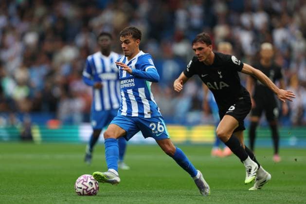 Football - 2025 2026 Premier League - Brighton & Hove Albion vs Tottenham Hotspur - Amex Stadium - Saturday 20th September 2025 Yasin Ayari of Brighton in action during the Premier League match at the Amex Stadium COLORSPORT Shaun Boggust 