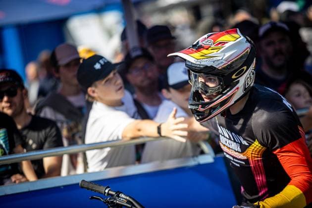 Whoop UCI Mountainbikeworldcup Downhill Lenzerheide KIEFER Henri CANYON CLLCTV FACTORY TEAMat Whoop UCI Mountainbikeworldcup Downhill Lenzerheide, 20 09 2025,in Lenzerheide,SUI Photo Sebastian Sternemann