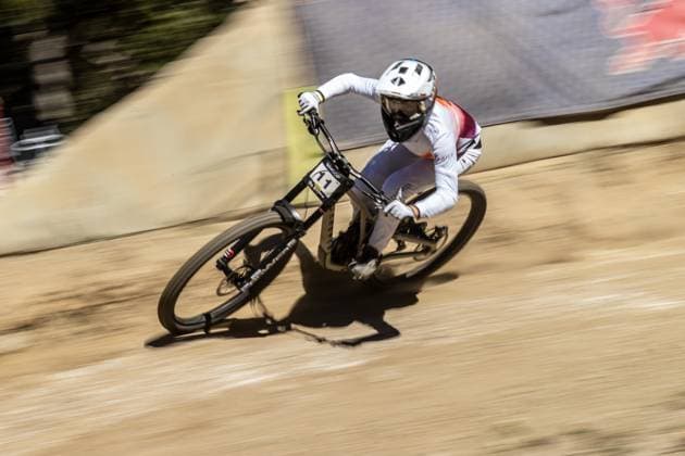 Whoop UCI Mountainbikeworldcup Downhill Lenzerheide NEF Gianna at Whoop UCI Mountainbikeworldcup Downhill Lenzerheide, 20 09 2025,in Lenzerheide,SUI Photo Sebastian Sternemann