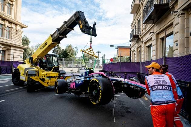 F1 - AZERBAIJAN GRAND PRIX 2025 43 COLAPINTO Franco (arg), Alpine F1 Team A525, action crash, accident, during the 2025 Formula 1 Qatar Airways Azerbaijan Grand Prix, 17th round of the 2025 FIA Formula One World Championship, WM, Weltmeisterschaft from September 19 to 21, 2025 on the Baku City Circuit, in Baku, Azerbaijan - BakuAzerbaijan Copyright: xALBERTOxVIMERCATIx