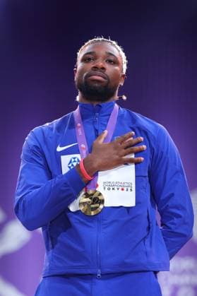 Noah LYLES (USA), SEPTEMBER 20, 2025 - Athletics : World Athletics Championships Tokyo 2025 Men s 200m Medal Ceremony at National Stadium in Tokyo, Japan.  aflo_304136979
