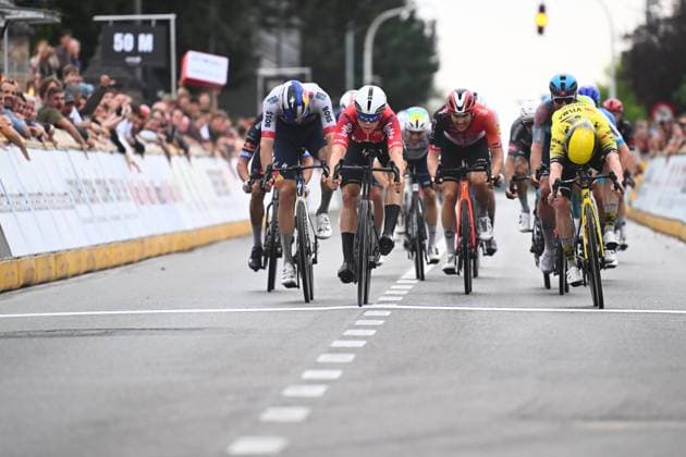 Super 8 Classic 2025 Cycling Race HAACHT, BELGIUM - SEPTEMBER 20 : De Lie Arnaud (BEL) of Lotto Cycling Team win the 27th edition of Super 8 Classic an UCI ProSeries 1.Pro one day cycling road race for Men Elite of 198.9 km with start in Brakel and finish in Haacht on September 20, 2025 in Haacht, Belgium, 20 09 2025 ( Motordriver Rodrique Verfaillie - Haacht Belgium  Copyright: xGvgx