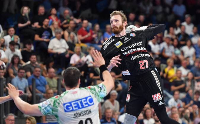 20 09 2025 Handball 1 Bundesliga DAIKIN HBL Season 2024 2025 5 Matchday HC Erlangen Metropolregion Nürnberg HCE SC Magdeburg OGo xogox Elvar Örn Jonsson 19, SC Magdeburg Antonio Metzner 27, HC Erlangen HCE