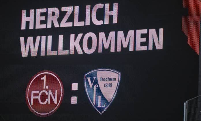 20 09 2025 Soccer Season 2025 2026 2 Soccer Bundesliga 06 Matchday 1 FC Nürnberg FCN Club VfL Bochum Sportfoto Zink xwoxzix DFL regulations prohibit any use of photographs as image sequences and or quasi video only for editorial use Impression Scoreboard Welcome