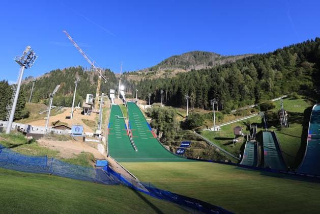 FIS Ski jumping, Skispringen, Ski, nordisch - Nordic Summer Festival - Pierre Teyssot MAXPPP ; FIS Ski Jumping - Nordic Summer Festival -. Predazzo, Italy on September 20, 2025. Ski Jumping HS143 event ahead of Milano Cortina 2026 Winter Olympic Games, Olympische Spiele, Olympia, OS Ski Jumping Hills Pierre Teyssot Maxppp Predazzo Trentino South Tyrol Italy  Copyright: xMAXPPPxPierrexTeyssotx TEP66422 TEP66422