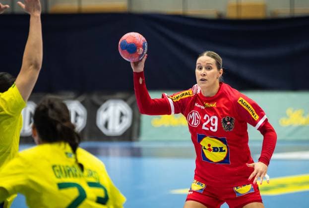 HANDBALL - AUT vs BRA, test match TULLN,AUSTRIA,20.SEP.25 - HANDBALL - OEHB international test match, Austria vs Brazil. Image shows Ines Ivancok-Soltic (AUT).  GEPAxpictures xKevinxHackner