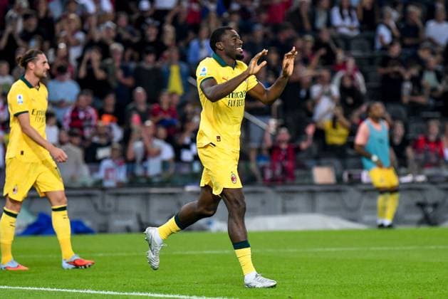 CALCIO - Serie A - Udinese Calcio vs AC Milan Milan s Youssouf Fofana celebrates after scoring a goal during Udinese Calcio vs AC Milan, Italian soccer Serie A match in Udine, Italy, September 20 2025 Udine Italy  Copyright: xIPAxSport ABACAx