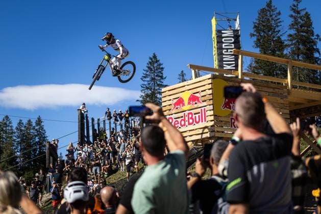 Jackson Goldstone of Canada competes during the downhill of UCI Mountain Bike World Cup in Lenzerheide, Switzerland, September 20, 2025. (CTKxPhoto MichalxCerveny) CTKPhotoF202509200349201  CTKPhotoF202509200349201