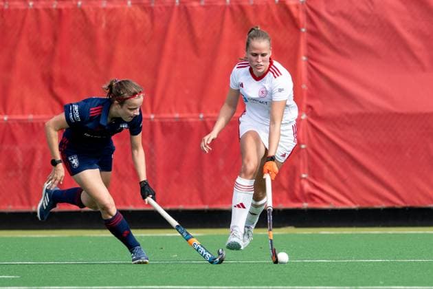 Field Hockey, Bremer HC vs Düsseldorfer HC 0 2, Women 1 Bundesliga, Season 2025 26 21 06 25 , Bremen, Germany, 1 Bundesliga Women Hockey Photo by Axel Kaste Re Lena Frerichs, 5 Bremer HC, Midfield Bremen Bremer Hockey Club e V Freie Hansestadt Bremen Germany BHC Damen - DHC 20.09.25 LR-0509