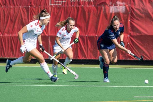 Field Hockey, Bremer HC vs Düsseldorfer HC 0 2, Women 1 Bundesliga, Season 2025 26 21 06 25 , Bremen, Germany, 1 Bundesliga Women Hockey Photo by Axel Kaste Vl Karolina Diurczak, 29 Bremer HC, Sturm , Delfina Gerula, 11 Bremer HC, Sturm , Tessa Margot Schubert, DHC Bremen Bremer Hockey Club e V Freie Hansestadt Bremen Germany BHC Damen - DHC 20.09.25 LR-0334