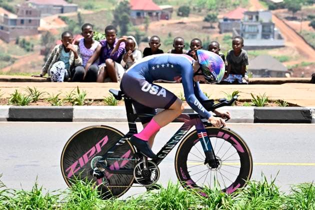 UCI 2025 Road World Championship, WM, Weltmeisterschaft Kigali 21 09 2025 KIGALI, RWANDA - SEPTEMBER 21 : Dygert Chloe (USA) during the Women Elite Individual Time Trial of the UCI Road World Championships 2025 92nd edition an UCI World Championships cycling race of 31.2 km with start in Kigali and finish in Kigali on September 21, 2025 in Kigali, Rwanda, 21 09 2025 Kigali Rwanda  Copyright: xJanxDexMeuleneirx