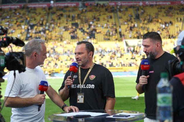 21 09 2025, xtgx, Soccer 2 Bundesliga, SG Dynamo Dresden Hannover 96 emspor, v l Thomas Brendel Dresden, Managing Director in Sky Interview DFL DFB REGULATIONS PROHIBIT ANY USE OF PHOTOGRAPHS as IMAGE SEQUENCES and or QUASI VIDEO Dresden
