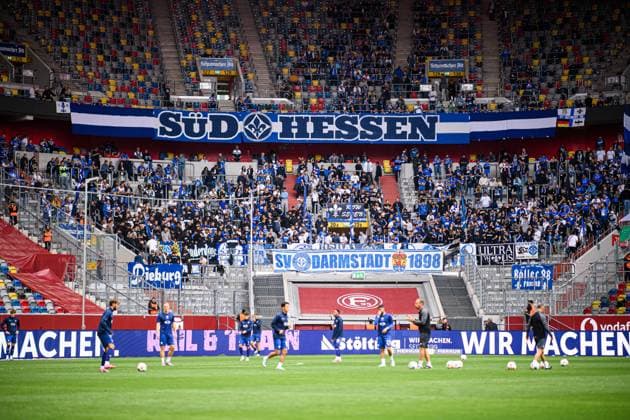 DUSSELDORF, GERMANY - 21 SEPTEMBER, 2025: Fans - Football match Bundesliga 2 Fortuna Düsseldorf - SV Darmstadt 98 at Merkur Spiel Arena.  Copyright: xVITALIIxKLIUIEVx