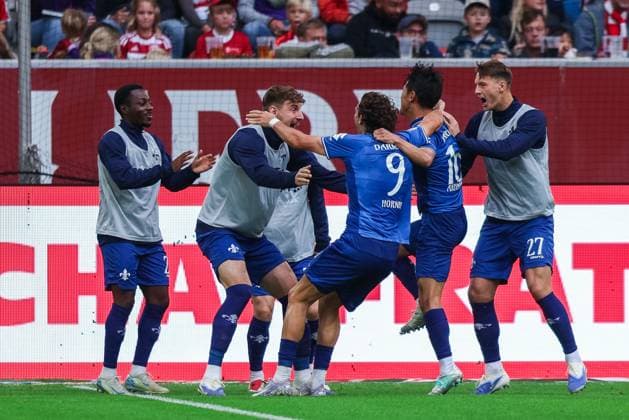 iFootball 2 Bundesliga 6 Matchday Fortuna Düsseldorf SV Darmstadt 98 on 21 09 2025 at Merkur Spiel Arena in Düsseldorf Goal celebration to 0 1 by Hiroki Akiyama Darmstadt DFL regulations prohibit any use of photographs as image sequences and or quasi video xJRx