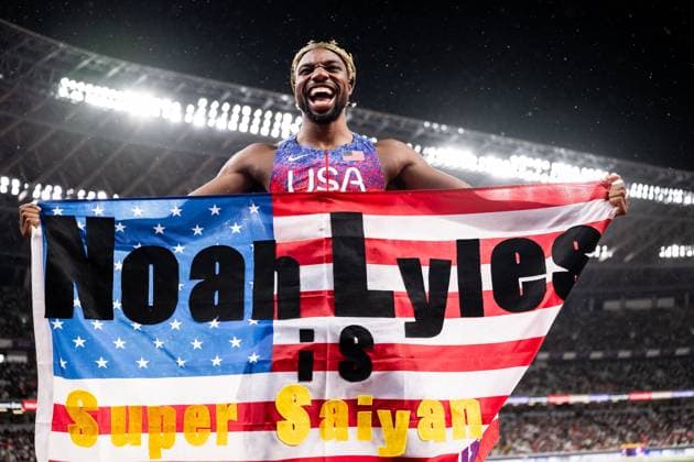 250921 Noah Lyles of USA celebrates after the men™s 4x100 meters relay during day 9 of the 2025 World Athletics Championships on September 21, 2025 in Tokyo. Photo: Joel Marklund BILDBYRAN kod JM JM0738 bbeng friidrott athletics friidrett 2025 world athletics championships world athletics championships tokyo 25 friidrotts-vm friidretts-vm vm jubel *** 250921 Noah Lyles of USA celebrates after the men™s 4x100 meters relay during day 9 of the 2025 World Athletics Championships on September 21, 2025 in Tokyo Photo Joel Marklund BILDBYRAN kod JM JM0738 bbeng friidrott athletics friidrett 2025 world athletics championships world athletics championships tokyo 25 friidrotts vm friidretts vm vm jubel  Copyright: JOELxMARKLUND BB250921JM144